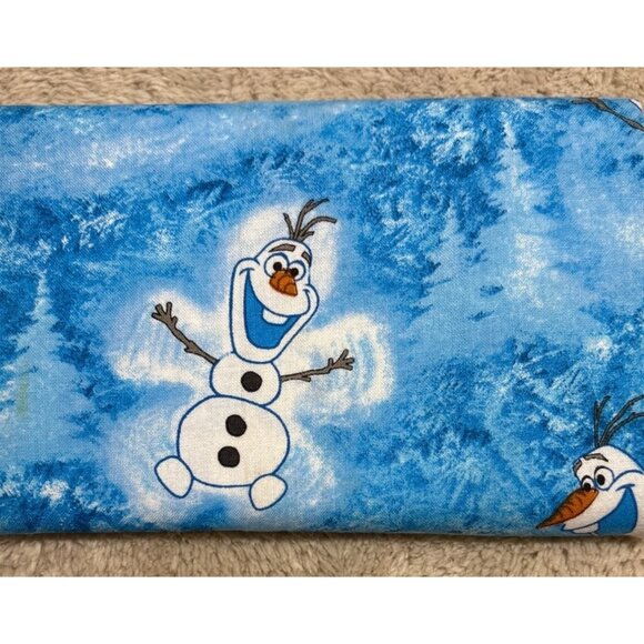 Disney Frozen Olaf Printed Cotton Fabric 36" X 43" Blue White Springs Creative - Picture 2 of 5
